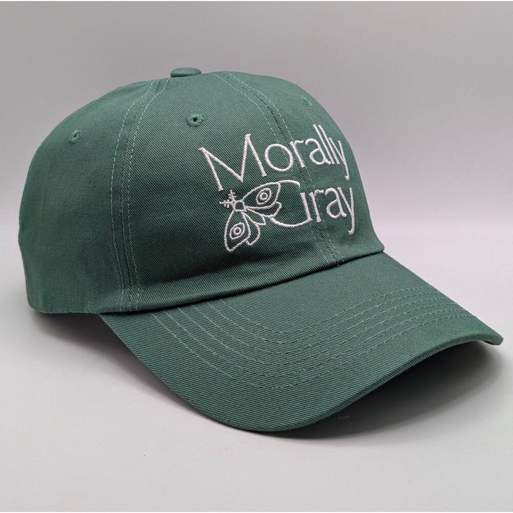 Morally Gray Allurial Green & White Cap Hat Strap Back Book Crate Romantasy